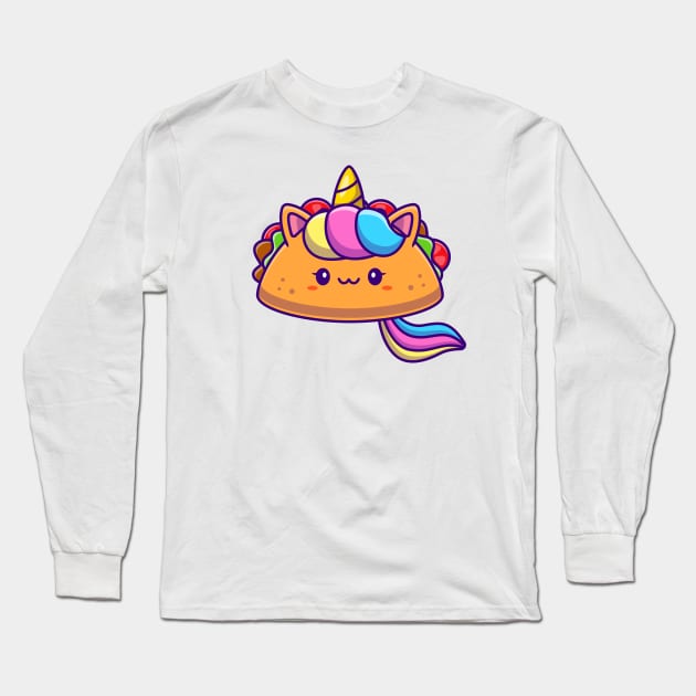 Cute Unicorn Taco Long Sleeve T-Shirt by Catalyst Labs